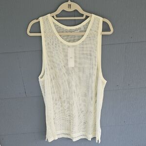 NWT Creme Cotton Mesh Tank Top